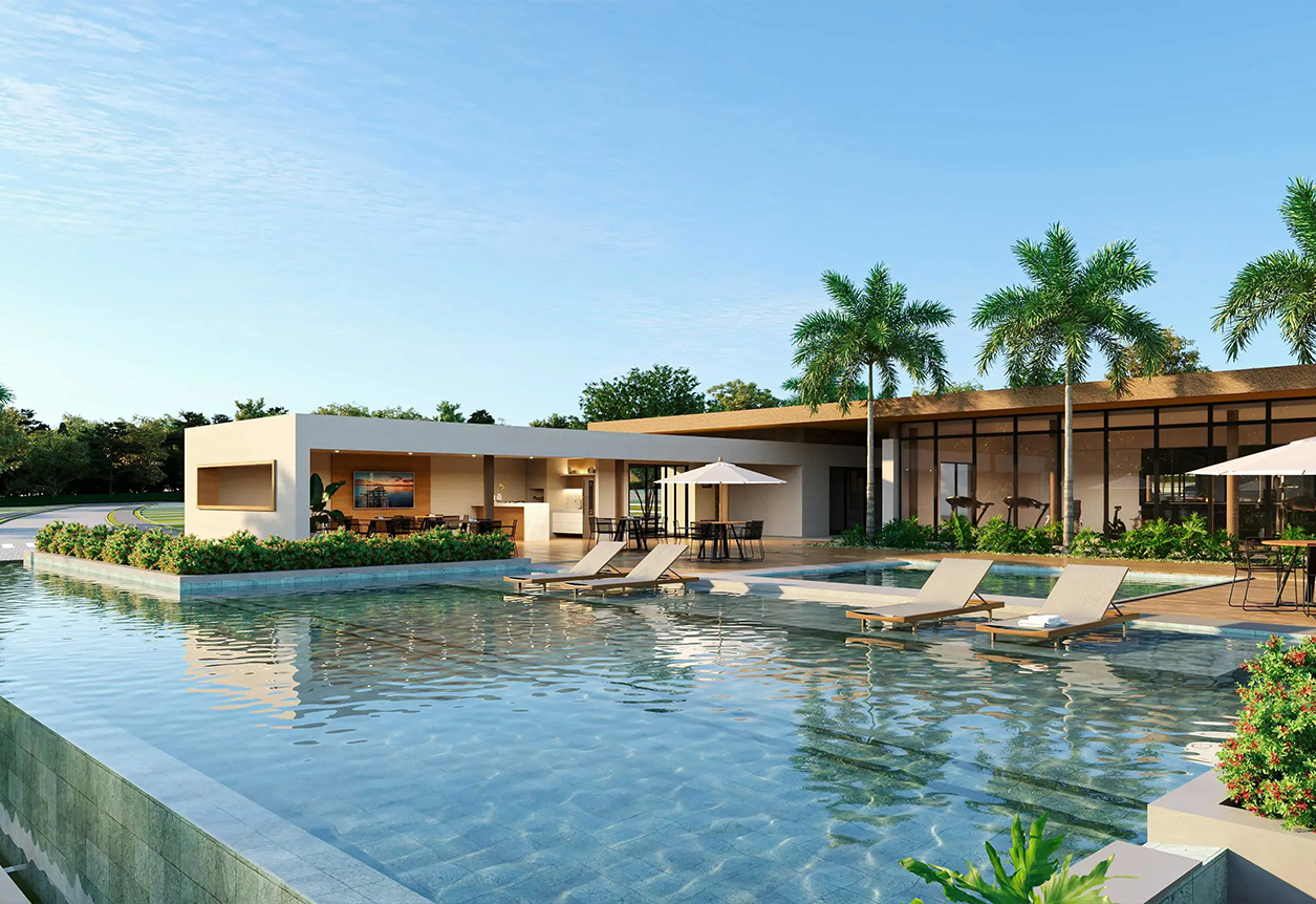 Piscina com Borda Infinita e Piscina Infantil